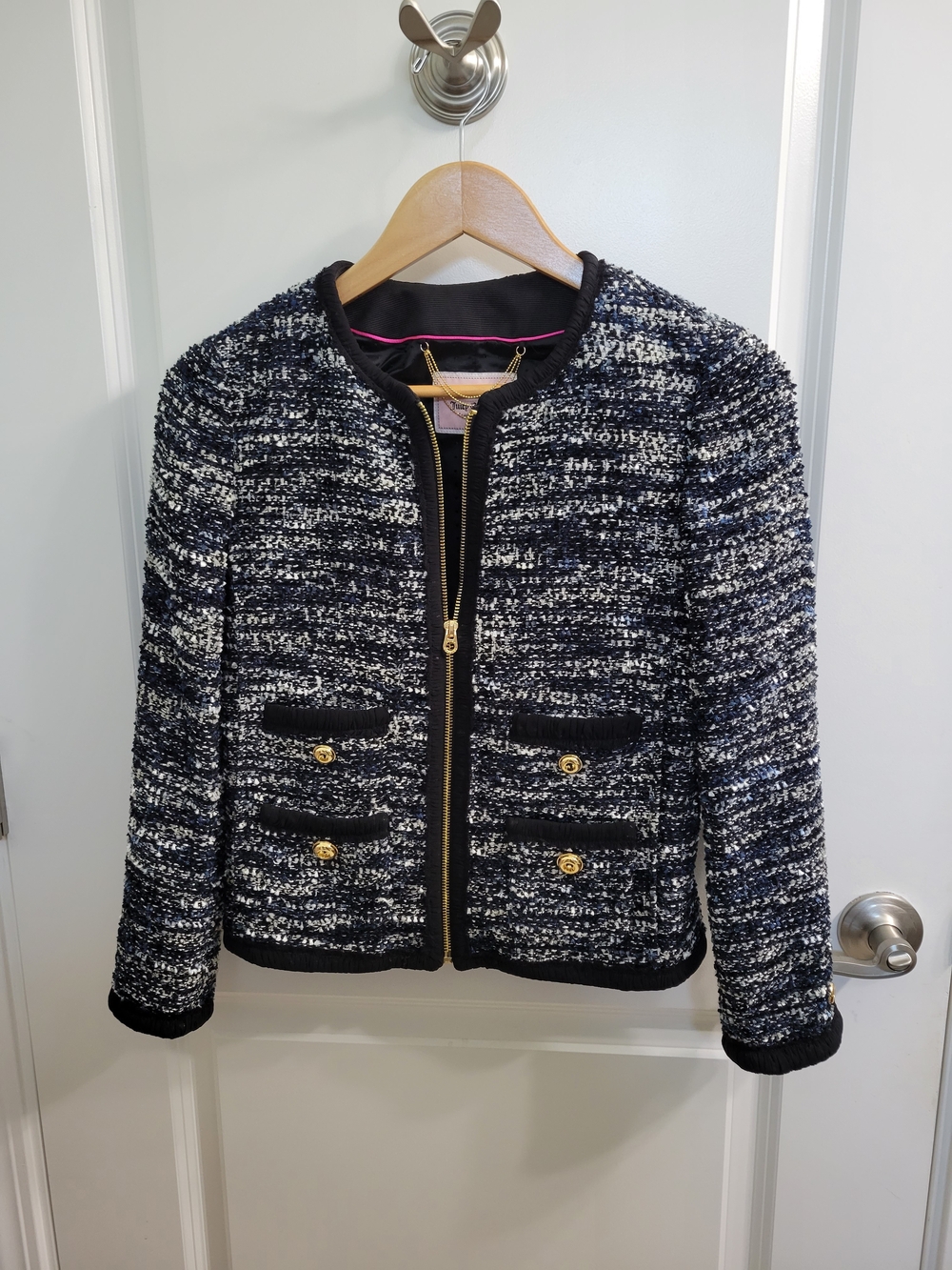 Juicy Couture Bouclé Tweed Jacket Chanel Inspired Blazer